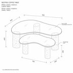 Montpellier Nesting Table - Silver Travertine & Glass