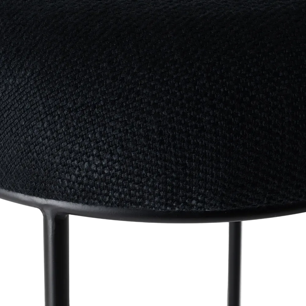 Asher Black Steel Bar Stool - Black Linen