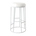 Aiden White Steel Bar Stool - Natural Linen