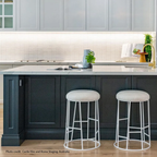 Asher White Steel Counter Stool - Natural Linen