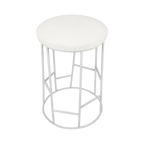 Asher White Steel Counter Stool - Natural Linen