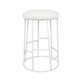 Asher White Steel Counter Stool - Natural Linen