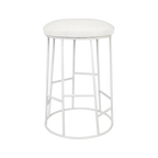 Asher White Steel Counter Stool - Natural Linen