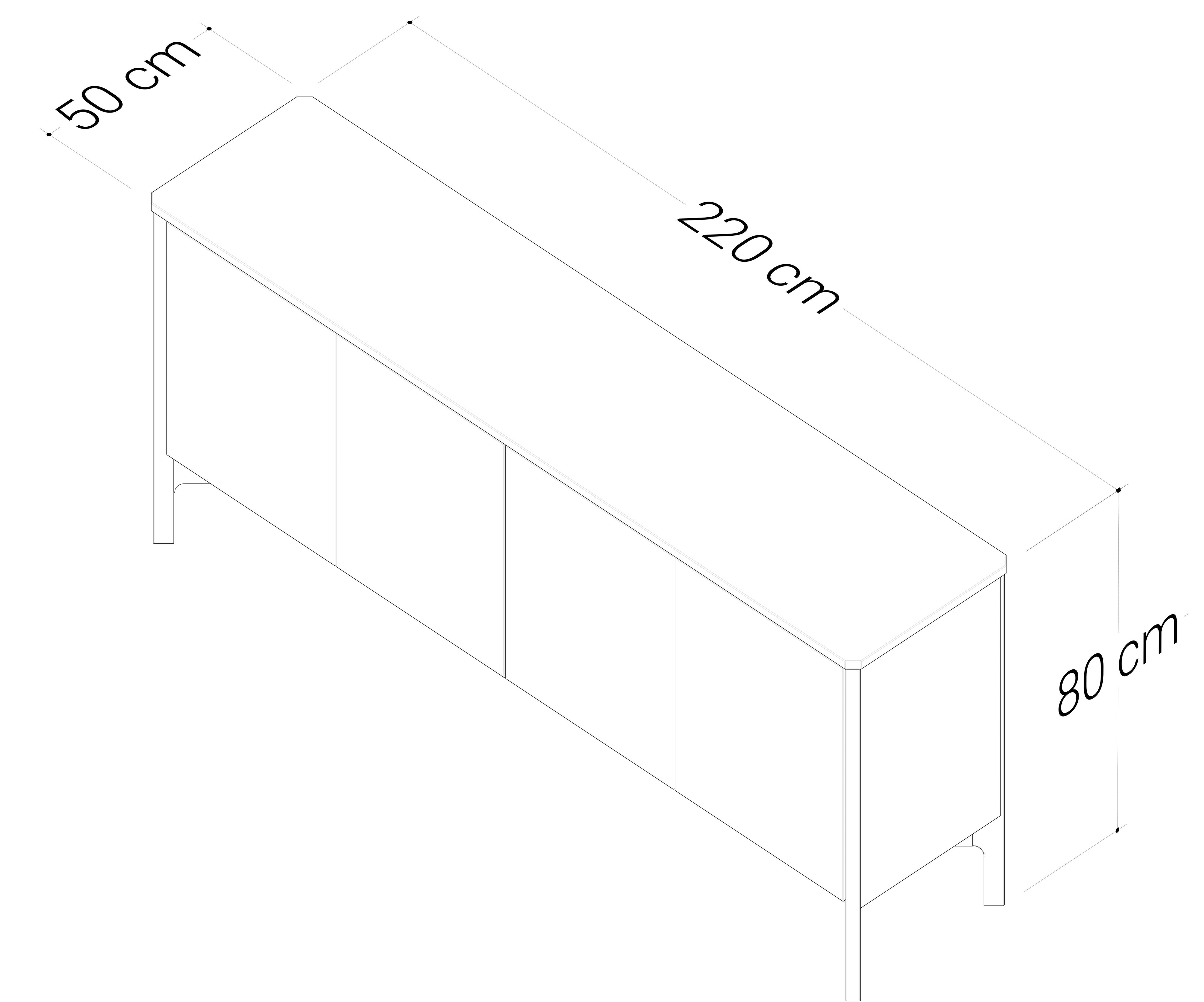 Aksel 2200 Buffet - American Oak