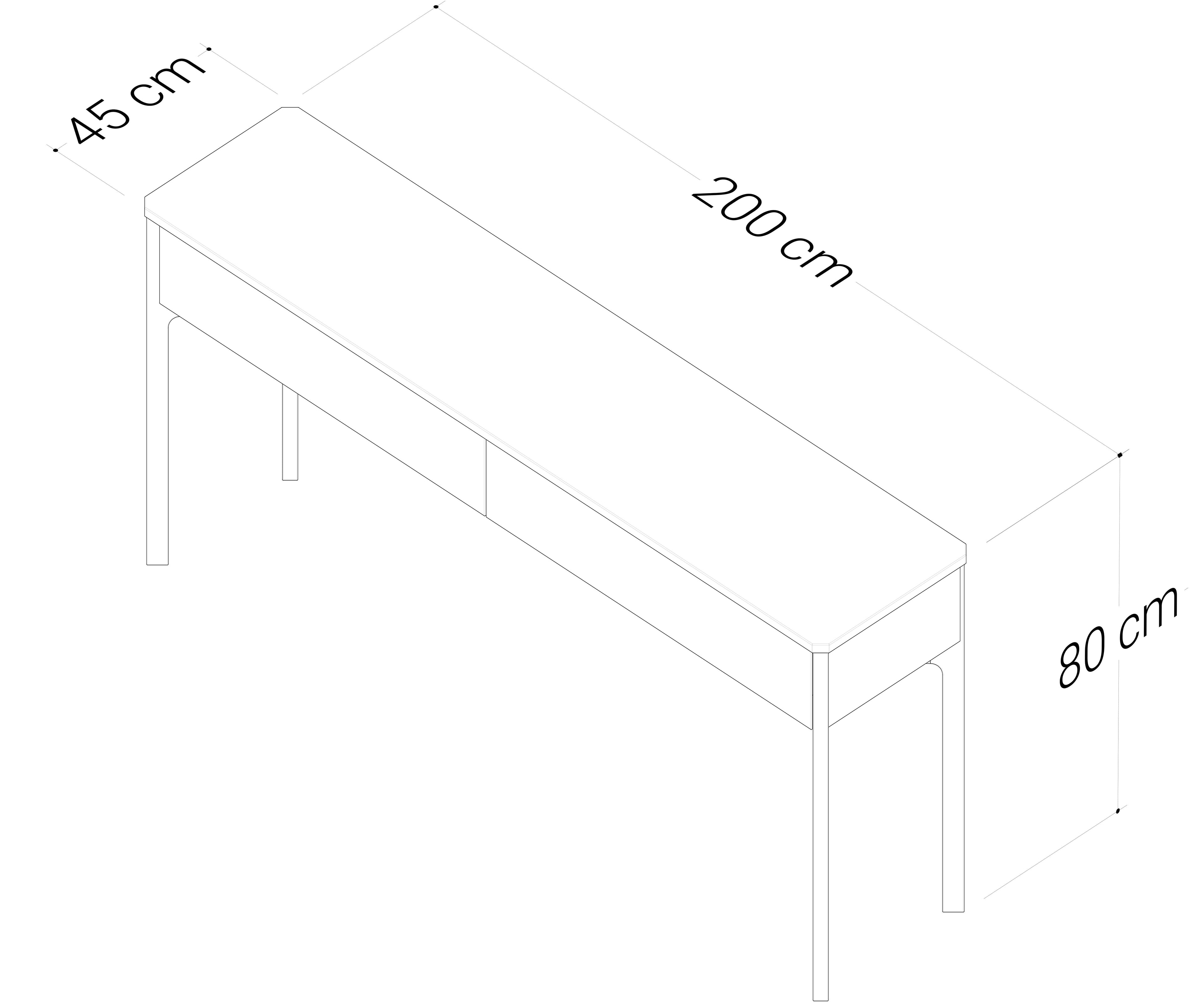 Aksel 2000 Console Table - American Oak