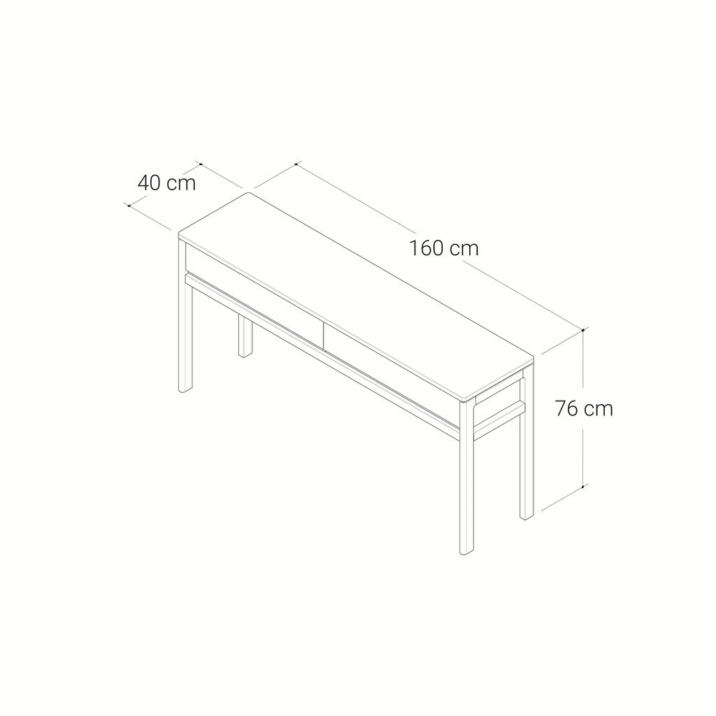 Alessa 1600 Console Table - Marri Natural