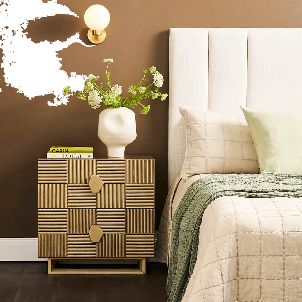 Alton Bedside Table - Large Antique Gold