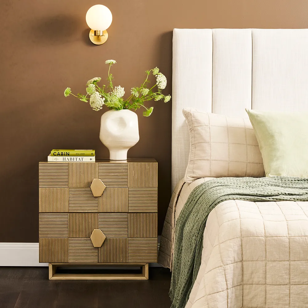 Ashford Bedside Table - Large Antique Gold