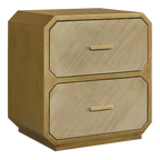 Anderson 2 Drawer Bedside Table - Antique Gold