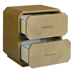 Anderson 2 Drawer Bedside Table - Antique Gold