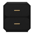 Anderson 2 Drawer Bedside Table - Black