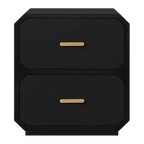 Anderson 2 Drawer Bedside Table - Black