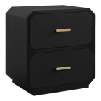 Anderson 2 Drawer Bedside Table - Black