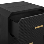 Anderson 2 Drawer Bedside Table - Black