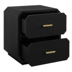 Anderson 2 Drawer Bedside Table - Black