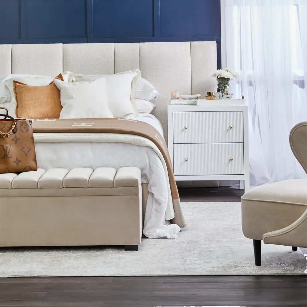 Ariana Large White Bedside Table Range
