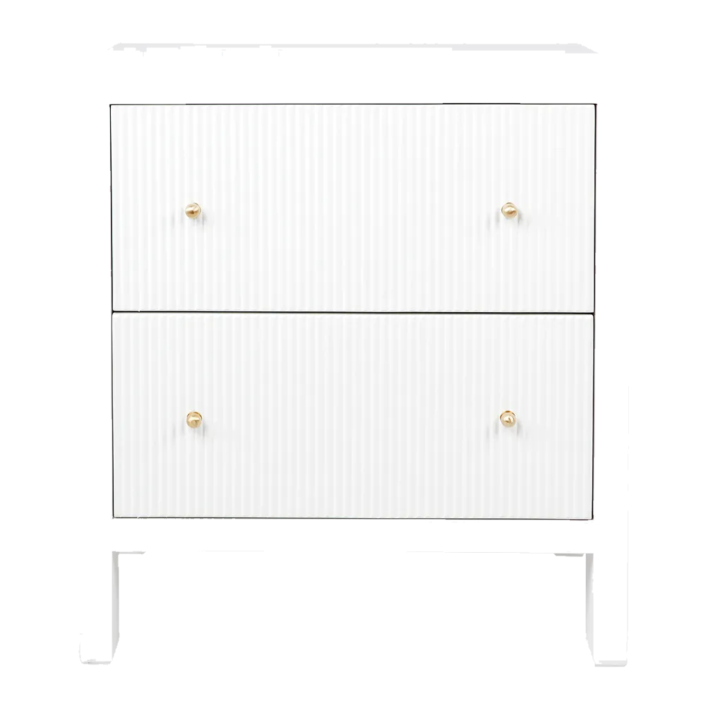 Ariana Large White Bedside Table Range