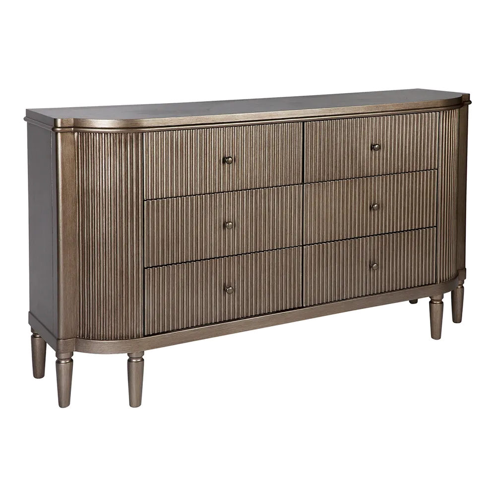 Ainsworth 6 Drawer Chest - Antique Gold