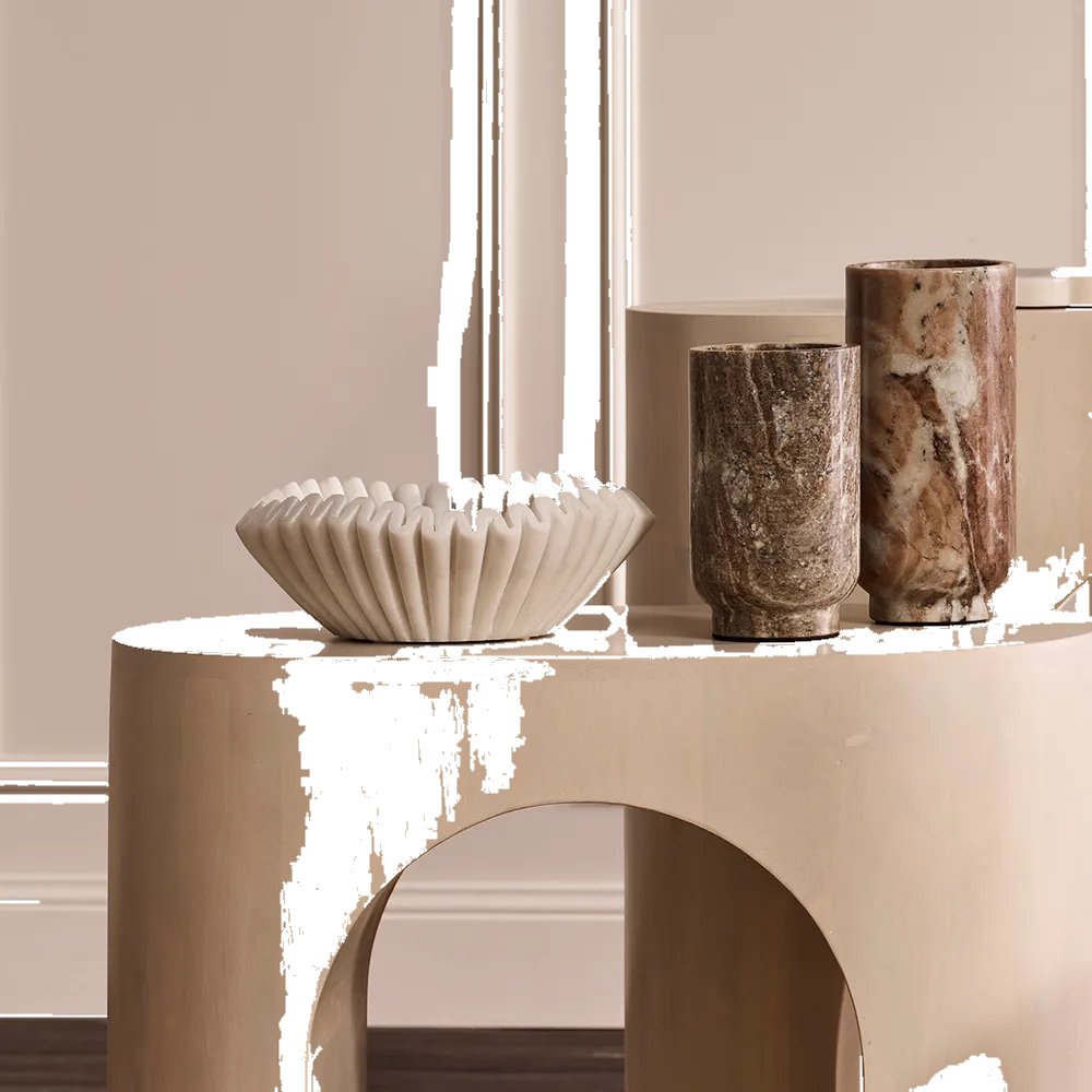 Aries Marble Vase - Small Natural