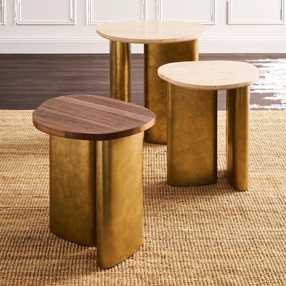 Audrey Small Side Table - Travertine