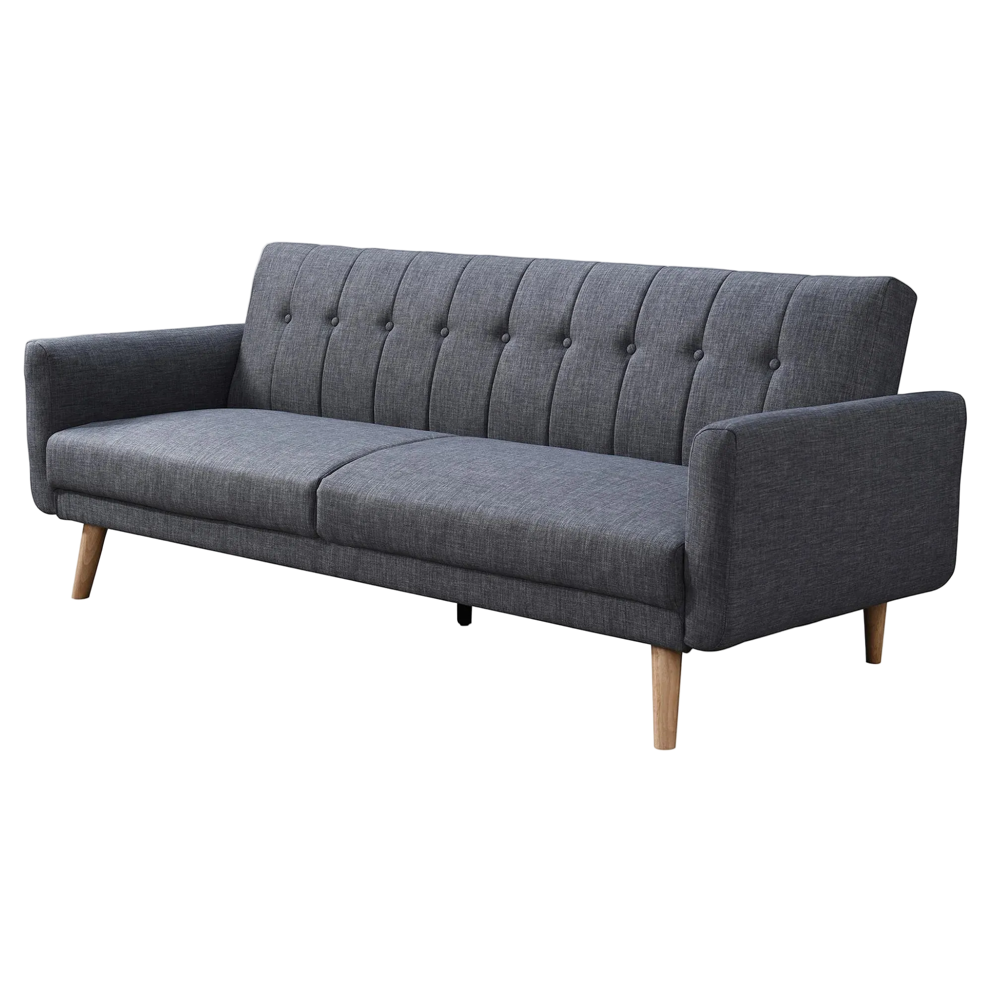 Dovrin Fabric Click Clack Sofa Bed, 3 Seater, Dark Grey