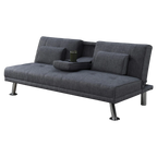 Noretta Fabric Click Clack Sofa Bed, 3 Seater, Dark Grey