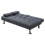 Noretta Fabric Click Clack Sofa Bed, 3 Seater, Dark Grey
