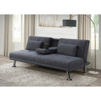 Noretta Fabric Click Clack Sofa Bed, 3 Seater, Dark Grey