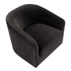 Bentley Swivel Accent Chair - Slate Grey Velvet