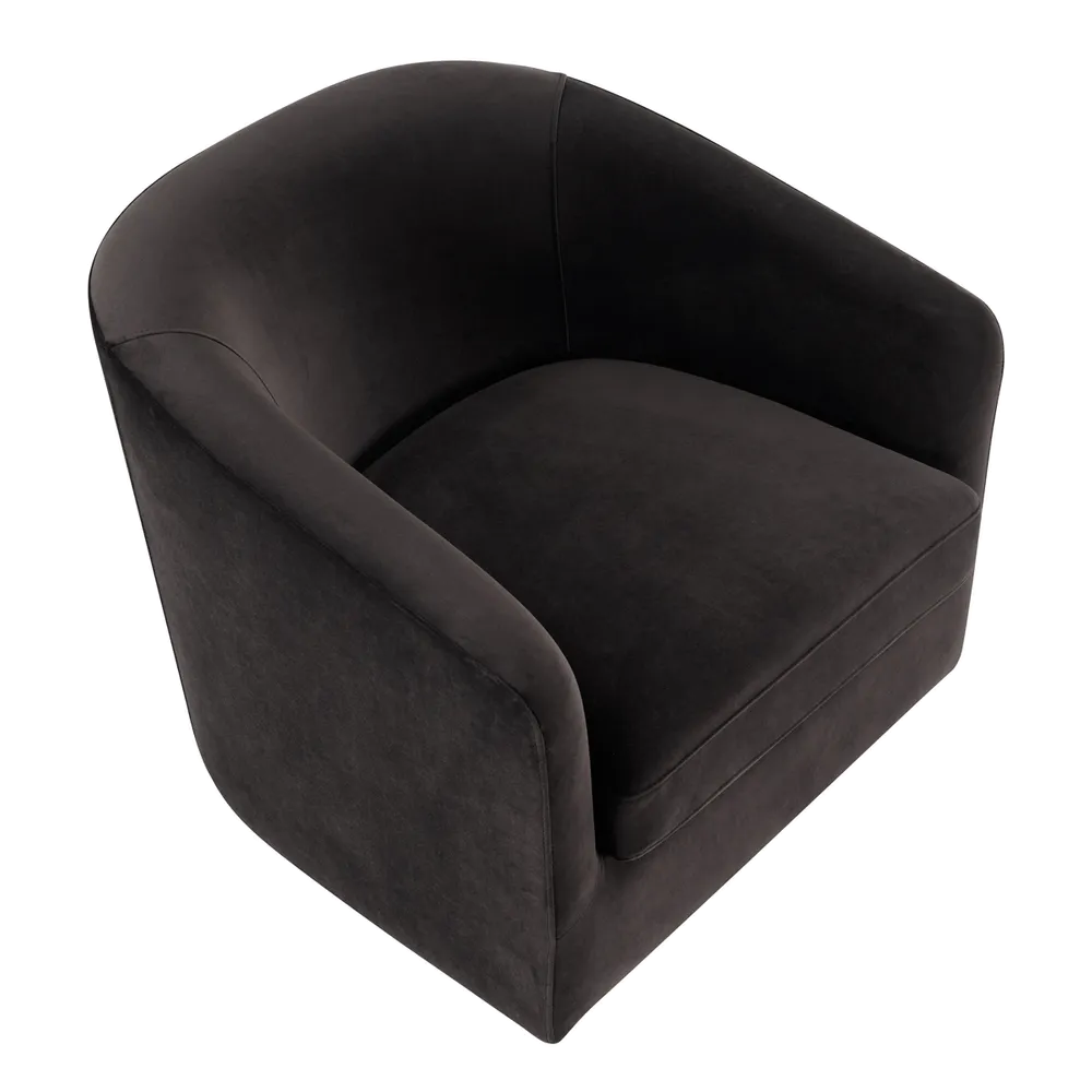 Bentley Swivel Accent Chair - Slate Grey Velvet