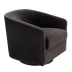Bellevue Swivel Arm Chair - Slate Grey Velvet