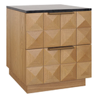 Berkley Bedside Table Range - Natural Oak & White Marble
