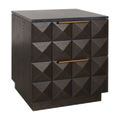 Berkley Bedside Table Range - Smoked Oak & Black Marble
