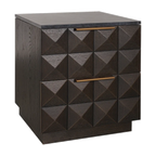 Berkley Bedside Table Range - Smoked Oak & Black Marble