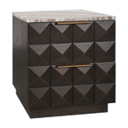 Berkley Bedside Table Range - Smoked Oak & Black Marble