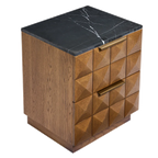 Berkley Bedside Table Range - Walnut & Travertine