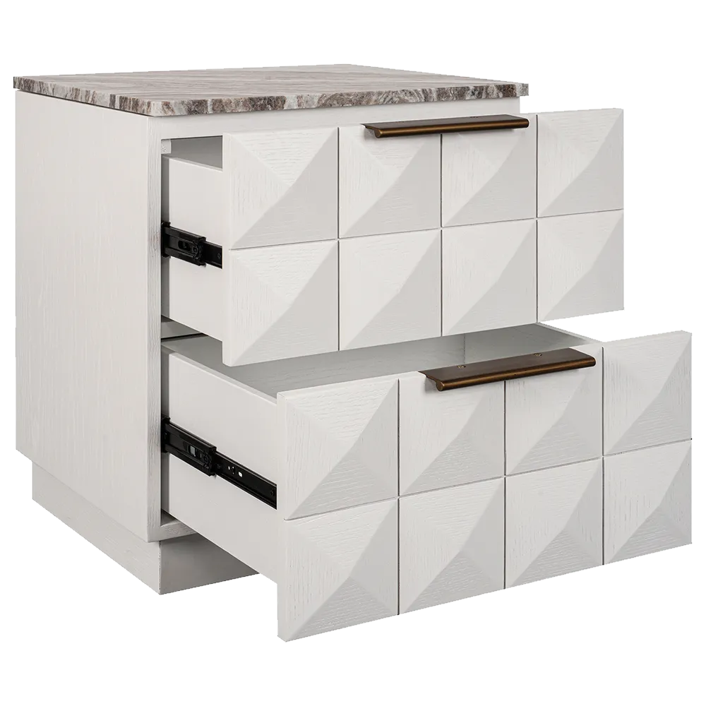 Benedict White Oak Bedside Table Range