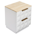 Berkley Bedside Table Range - White Oak & White Marble