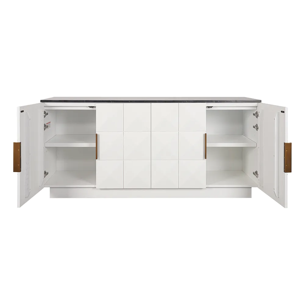 Berkley Buffet Range - White Oak & White Marble