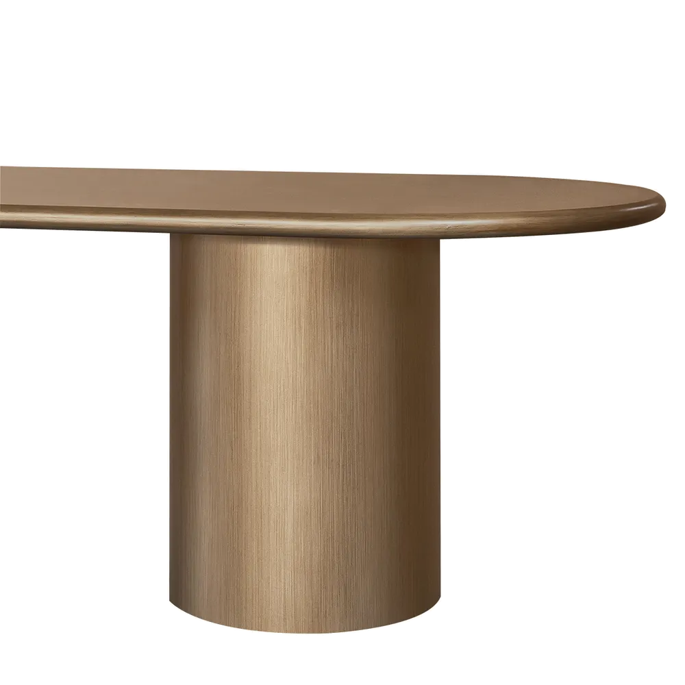 Braxton Oval Dining Table - 2.4m Antique Gold