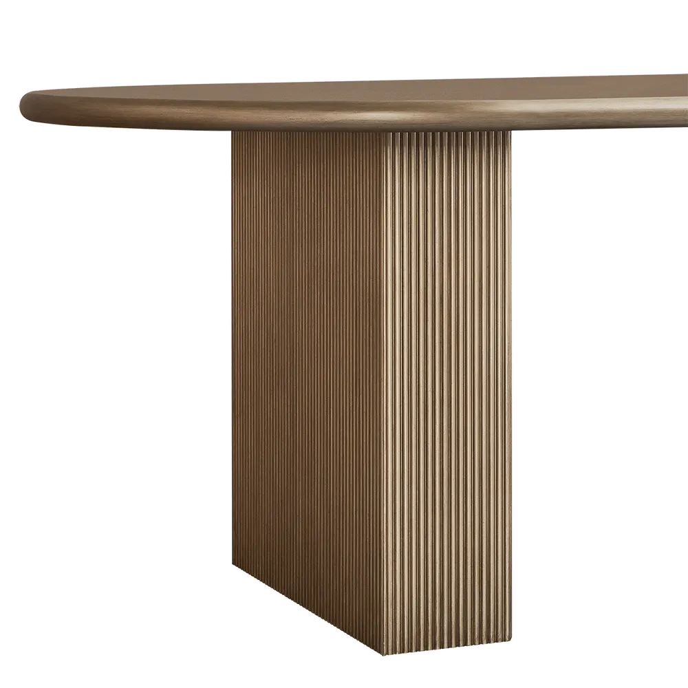 Braxton Oval Dining Table - 2.4m Antique Gold