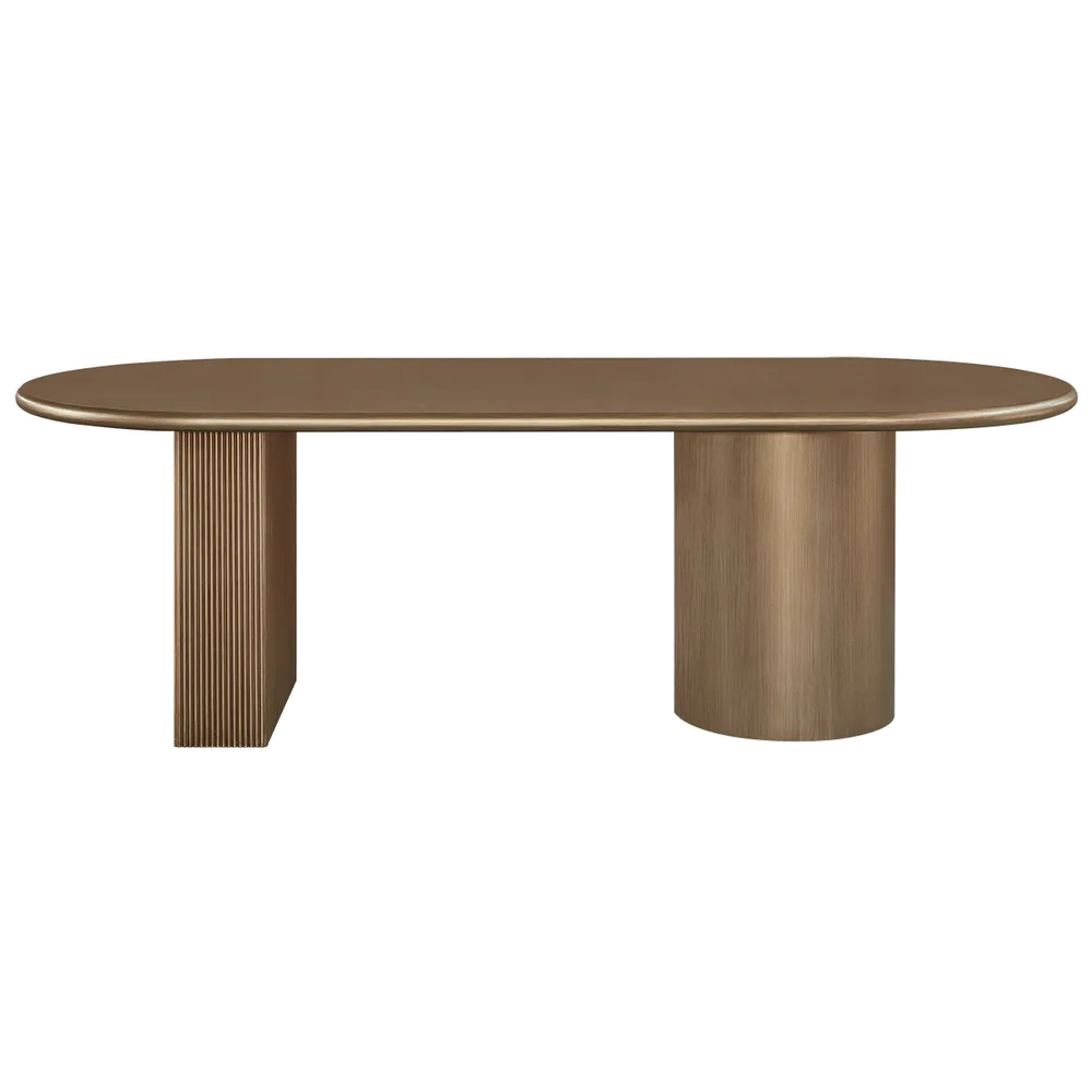 Braxton Oval Dining Table - 2.4m Antique Gold