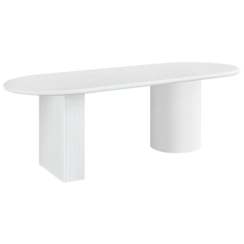 Braxton Oval Dining Table - 2.4m White