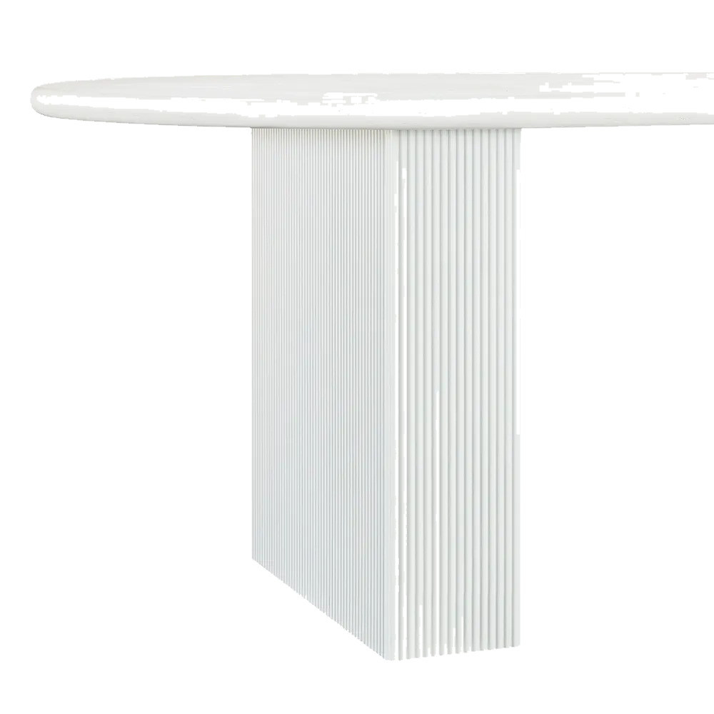 Brunella Oval Dining Table - 2.4m White