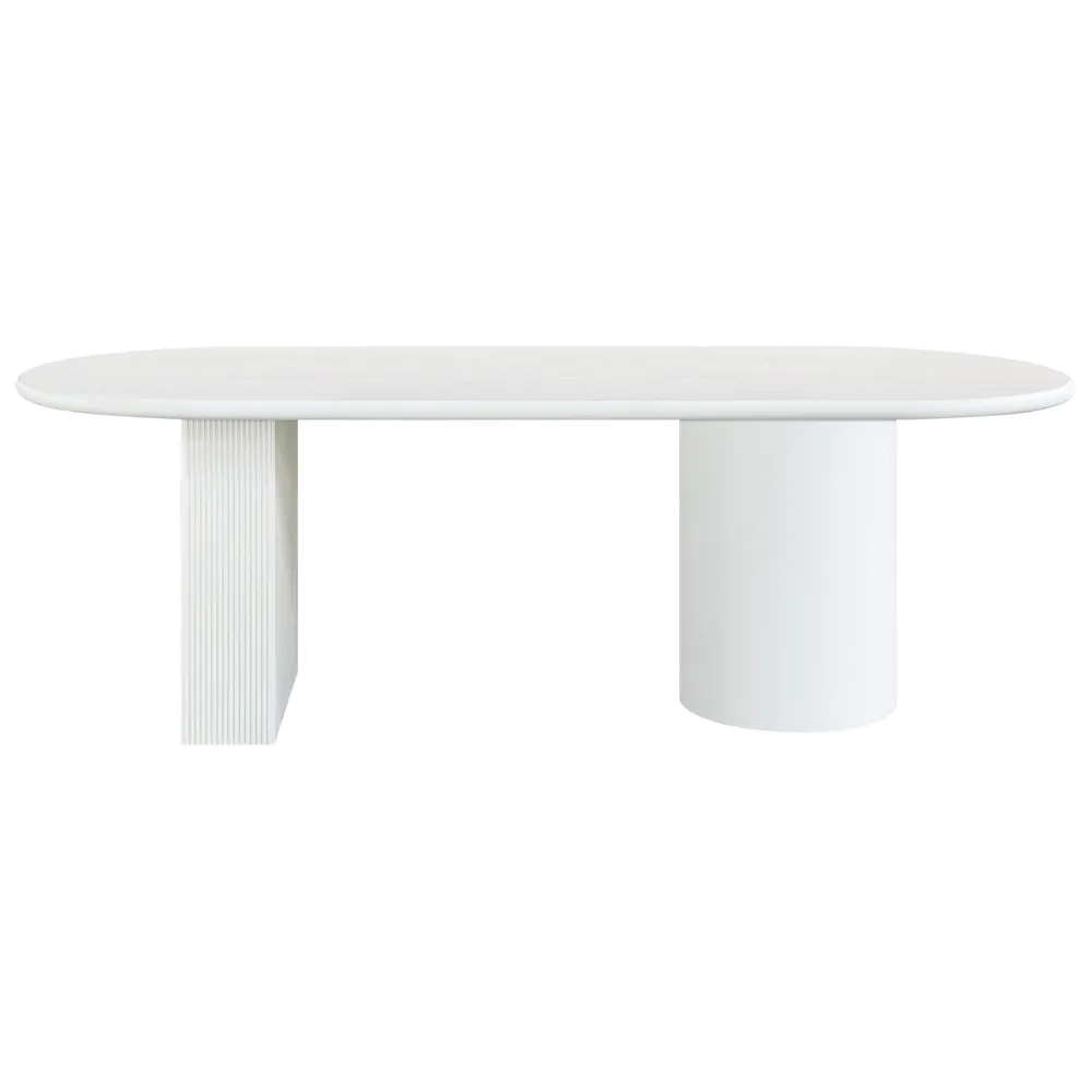 Braxton Oval Dining Table - 2.4m White