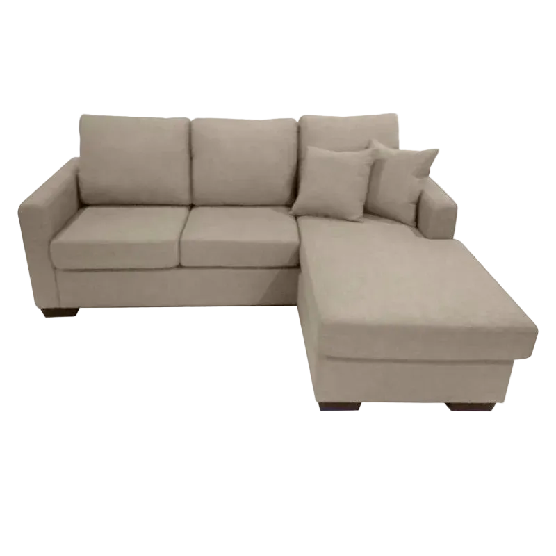 Marlow Fabric Sofa w Reversible Chaise 3 Seater - Taupe