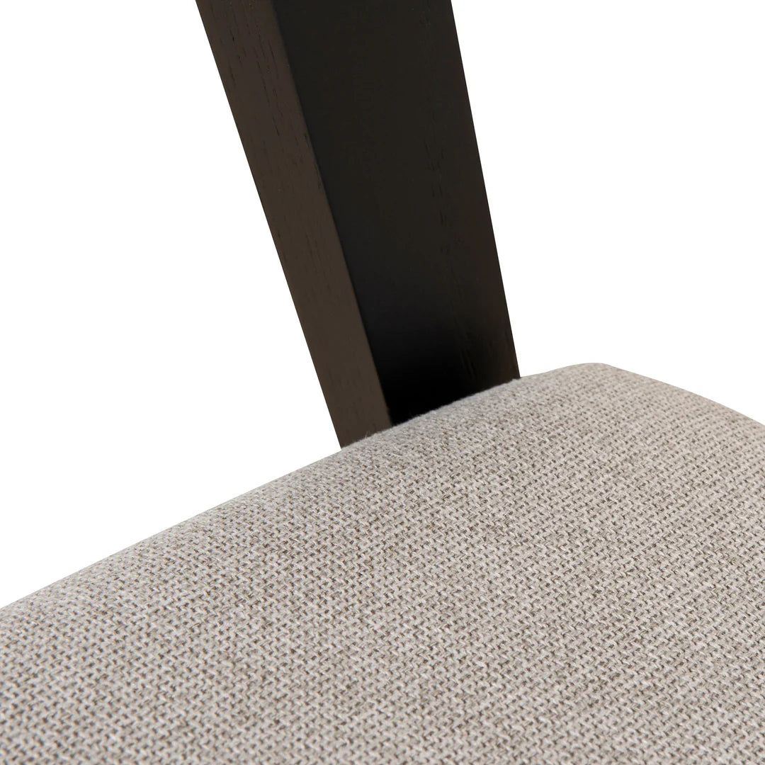 Black Dining Chair - Grey Seat (Set of 2)