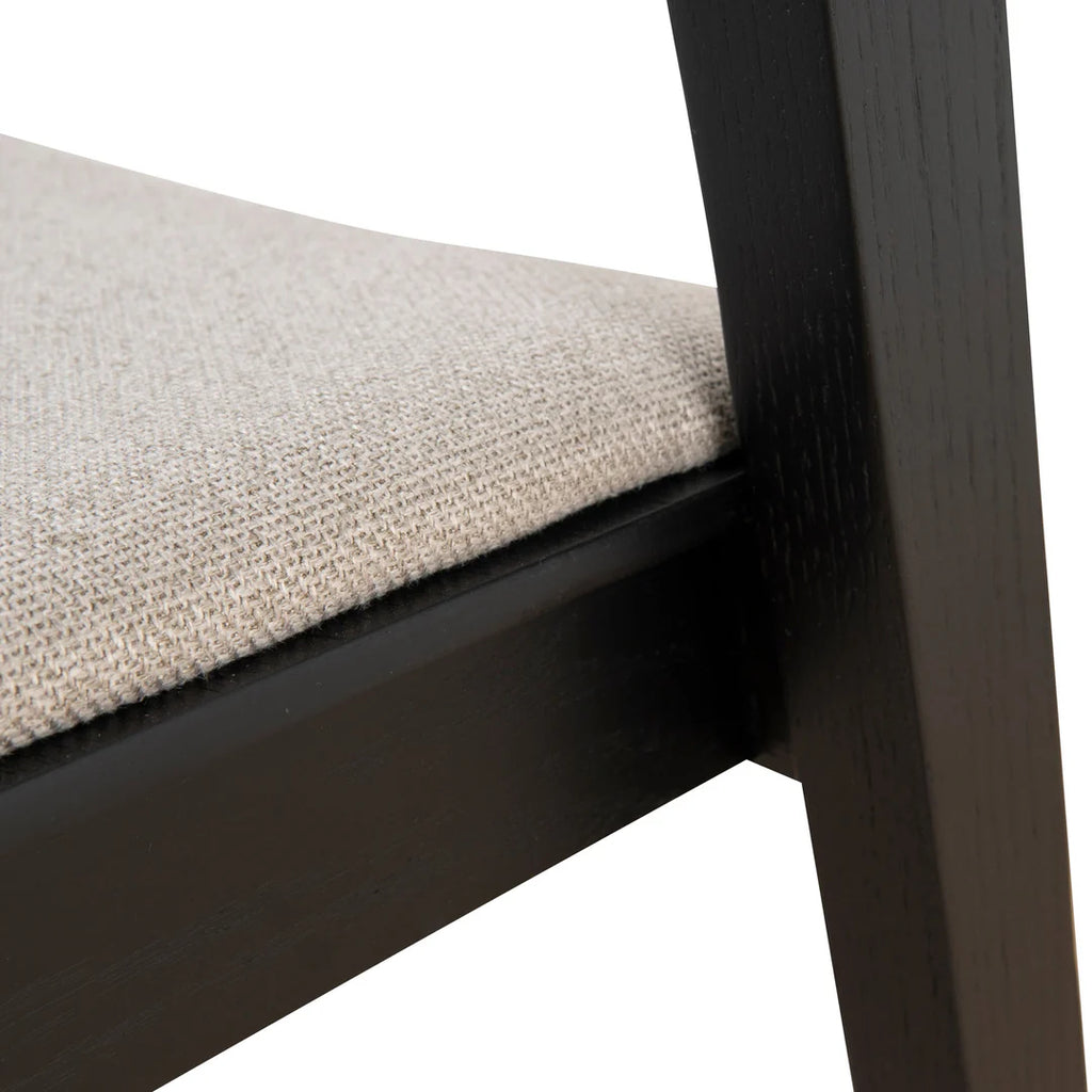 Black Dining Chair - Grey Seat (Set of 2)