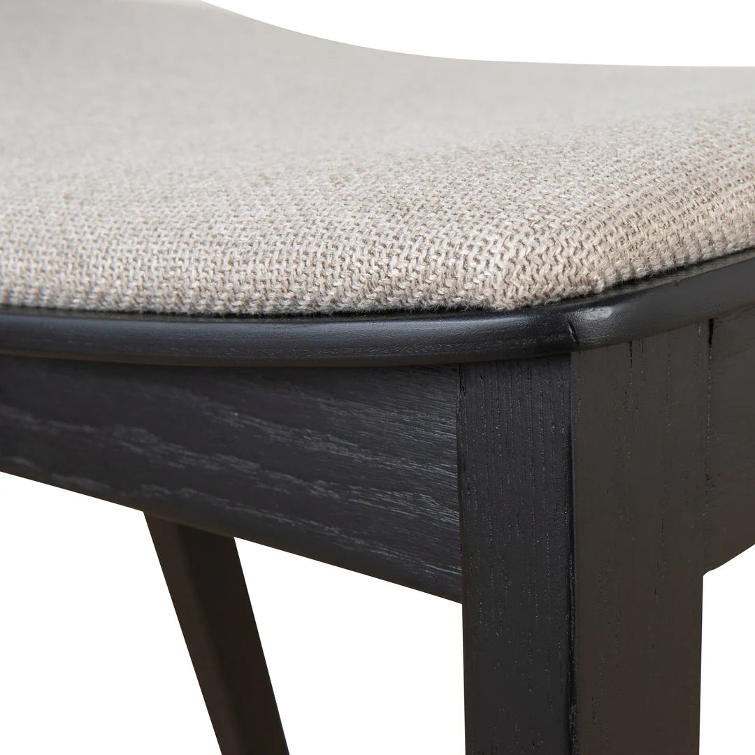 Black Dining Chair - Grey Seat (Set of 2)