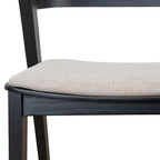Black Dining Chair - Grey Seat (Set of 2)